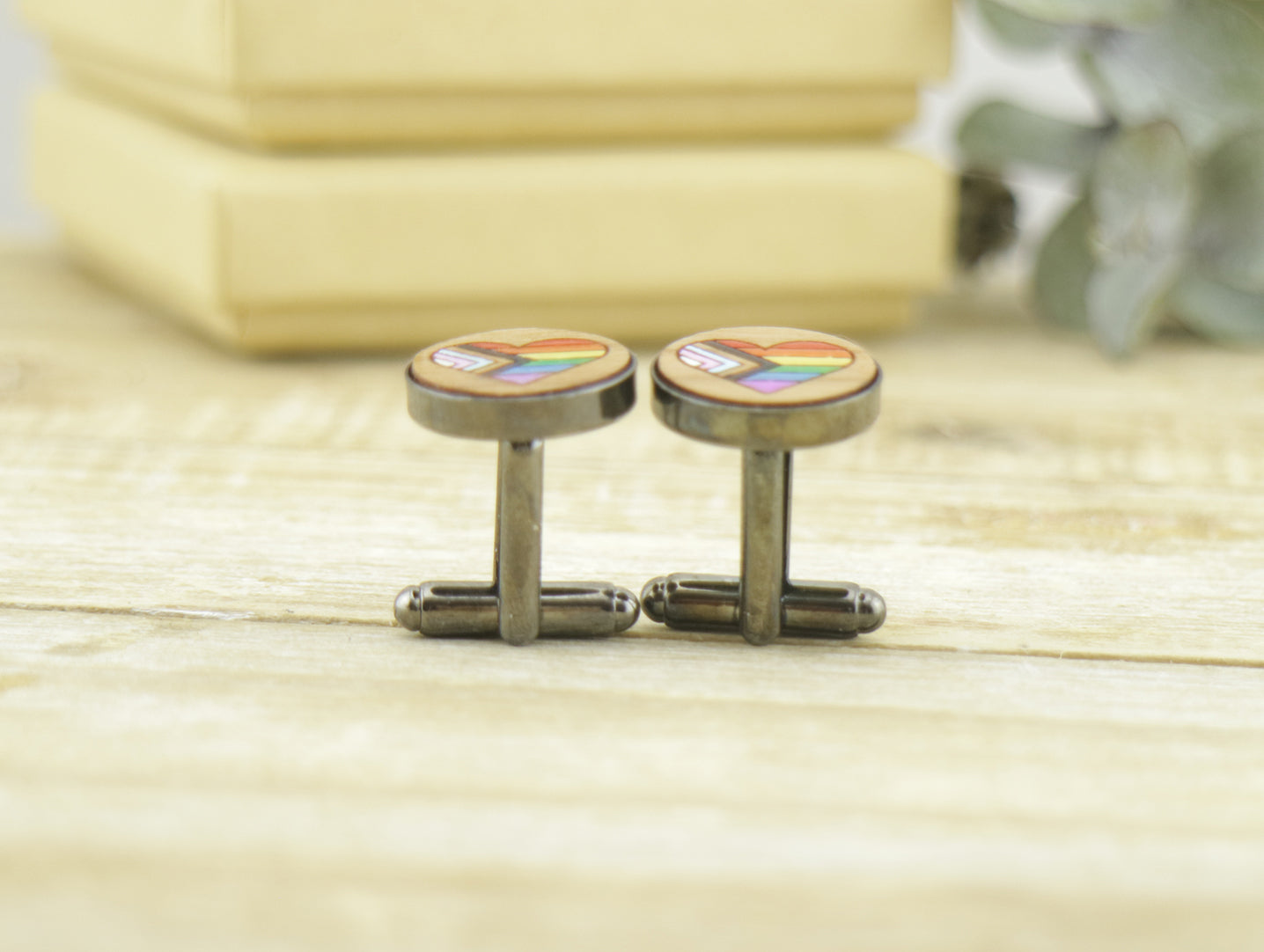 Heart Pride Flag Cufflink