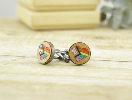 Heart Pride Flag Cufflink