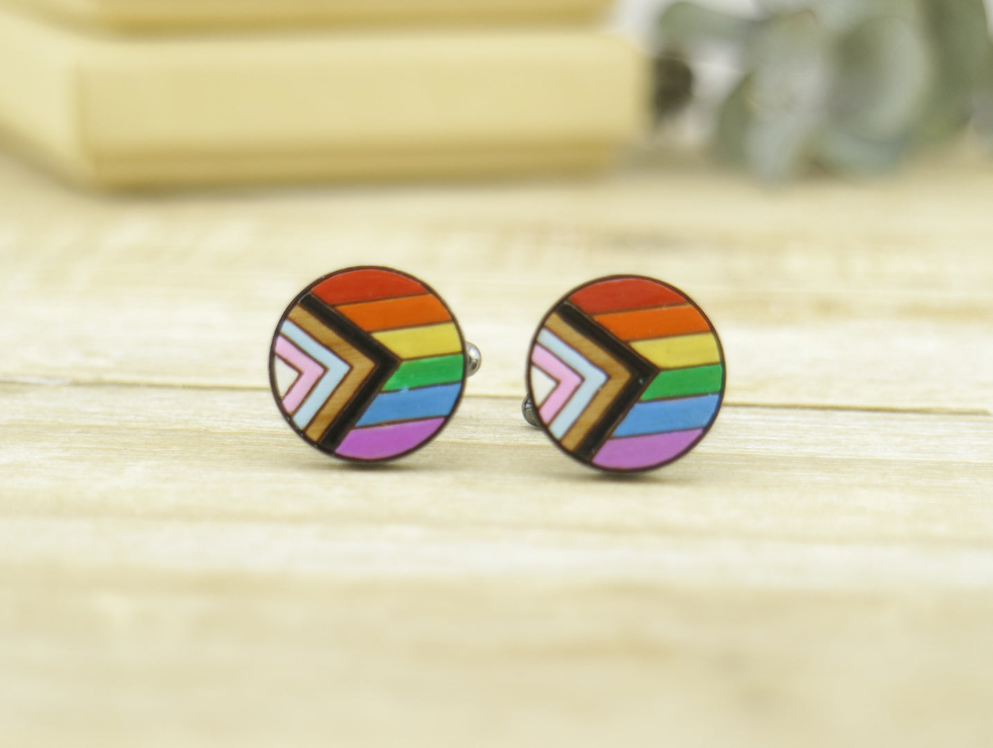 Pride Flag Round Cufflink